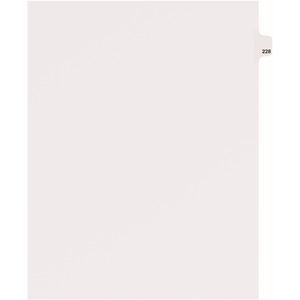 Avery Individual Side Tab Legal Exhibit Dividers - 1 x Tab Printed Exhibit 228 - 8.5" x 11" - 25 / Pack - White Divider