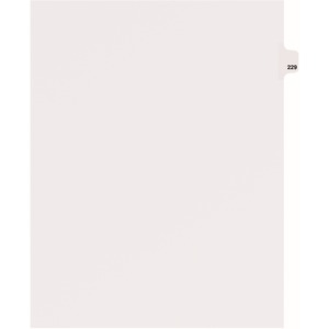 Avery Individual Side Tab Legal Exhibit Dividers - 1 x Tab Printed Exhibit 229 - 8.5" x 11" - 25 / Pack - White Divider