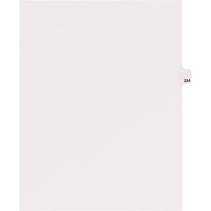 Avery Individual Side Tab Legal Exhibit Dividers - 1 x Tab Printed Exhibit 234 - 8.5" x 11" - 25 / Pack - White Divider
