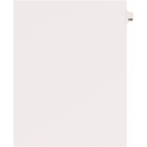 Avery Individual Side Tab Legal Exhibit Dividers - 1 x Tab Printed Exhibit 252 - 8.5" x 11" - 25 / Pack - White Divider