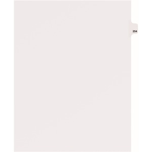 Avery Individual Side Tab Legal Exhibit Dividers - 1 x Tab Printed Exhibit 254 - 8.5" x 11" - 25 / Pack - White Divider