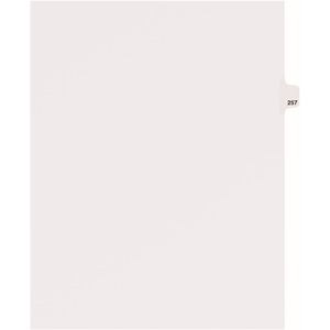 Avery Individual Side Tab Legal Exhibit Dividers - 1 x Tab Printed Exhibit 257 - 8.5" x 11" - 25 / Pack - White Divider