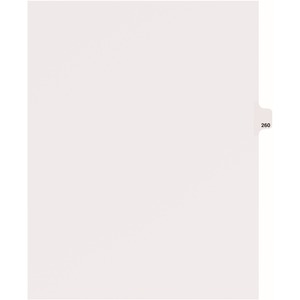 Avery Individual Side Tab Legal Exhibit Dividers - 1 x Tab Printed Exhibit 260 - 8.5" x 11" - 25 / Pack - Blue Divider