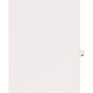 Avery Individual Side Tab Legal Exhibit Dividers - 1 x Tab Printed Exhibit 265 - 8.5" x 11" - 25 / Pack - White Divider