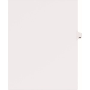 Avery Individual Side Tab Legal Exhibit Dividers - 1 x Tab Printed Exhibit 285 - 8.5" x 11" - 25 / Pack - White Divider