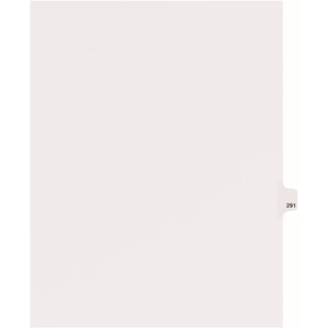 Avery Individual Side Tab Legal Exhibit Dividers - 1 x Tab Printed Exhibit 291 - 8.5" x 11" - 25 / Pack - White Divider