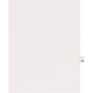 Avery Individual Side Tab Legal Exhibit Dividers - 292 x Divider - 1 x Tab Printed - 8.5" x 11" - 25 / Pack - White Divider