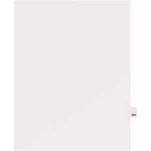 Avery Individual Side Tab Legal Exhibit Dividers - 1 x Tab Printed Exhibit 295 - 8.5" x 11" - 25 / Pack - White Divider