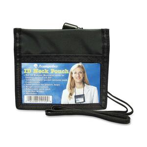 Baumgartens ID Neck Pouch - Top-loading - 4" x 3" - Nylon - Black