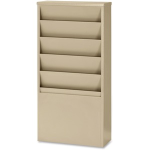Buddy 5 Pockets Literature Display Rack - 10.62" x 9.12" x 0.75" - 5 Pocket(s) - Steel - Putty