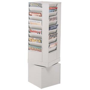 Buddy 44 Pockets Roto Display Rack - 50" x 13.75" x 13.75" - 44 Pocket(s) - Steel - Putty
