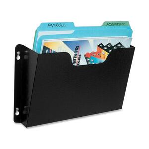 Buddy Dr. Pocket Letter Size Wall Pocket - 7.25" x 14.5" x 2.5" - 1 Pocket(s) - Steel - Black