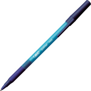 BIC SoftFeel Stick Pen - 0.8 mm Pen Point Size - Blue Ink - Blue Barrel - 12 / Dozen
