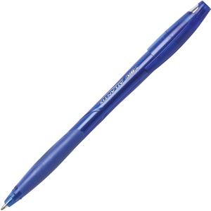 BIC Atlantis Stick Ball Pen - 1.2 mm Pen Point Size - Blue Ink - Clear Barrel - 12 / Dozen