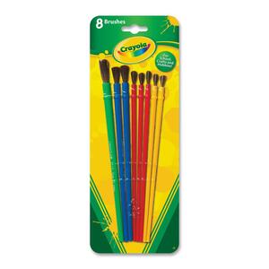 Crayola Art & Craft Brush Set - 8 Brush(es) - Plastic Handle - Assorted