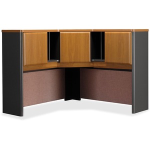 Bush Series A Corner Hutch - 47" Width x 47" Depth x 36.5" Height - Pressboard - Natural Cherry Top, Slate Frame