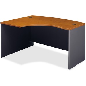 Bush Series C Left L-Bow Desk - 59" Width x 43" Depth x 30" Height - Pressboard - Natural Cherry Top, Graphite Frame