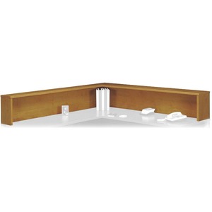 Bush Series C Reception L-Hutch - 77" Width x 71" Depth x 14" Height - Pressboard - Natural Cherry