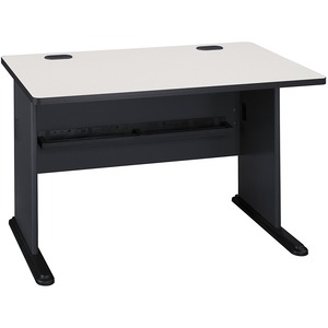 Bush Series A 48" Desk - 30" Height x 47.5" Width x 27" Depth - Pressboard - White Nebula Top, Slate Gray Frame