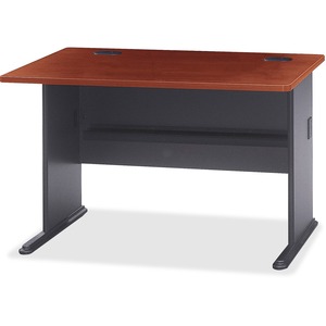 Bush Series A 48" Desk - 30" Height x 47.48" Width x 27" Depth - Wood - Hansen Cherry Top, Slate Frame
