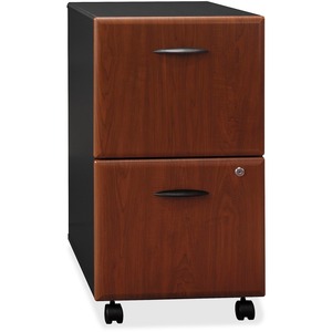 Bush Series A Two Drawer Pedestal - 15.51" Width x 20.28" Depth x 28" Height - 2 Drawer - Pressboard - Slate Top