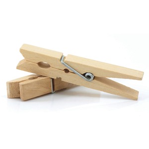 ChenilleKraft Spring Clothespin - 3.38" Length - Wood - 50 / Pack - Natural
