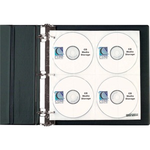 C-line CD/DVD Ring Binder Kit - For Ring Binder - 80 CD/DVD Capacity - Polypropylene - 1 Each - Black