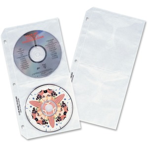 C-line Deluxe CD Ring Binder Refill Pages - For Ring Binder - 4 CD/DVD Capacity - Polypropylene - 10 / Pack - Clear