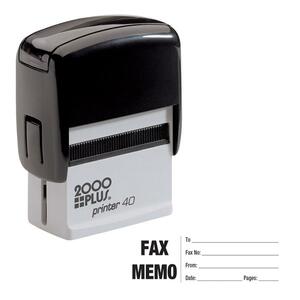 COSCO Self-Inking FAX MEMO Message Stamp - 0.94" x 2.38" - Black