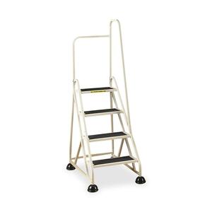 Cramer Stop Step 1041R Step Ladder - 4 Step - 300lb - 24.62" x 33.5" x 66" - Aluminum - Beige