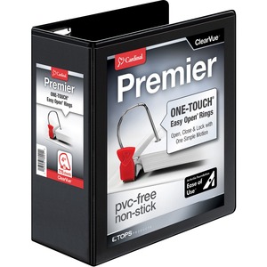 Cardinal ClearVue EasyOpen D-Ring Binder - Letter - 8.5" x 11" - 780 Sheet x 4" Capacity - 1 Each - Black