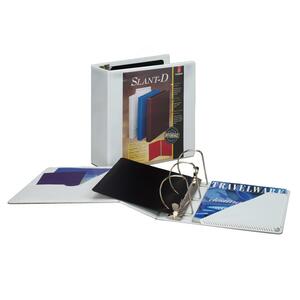 Cardinal ClearVue Slant-D Presentation Binder - Letter - 8.5" x 11" - 4" Capacity - 1 Each - White