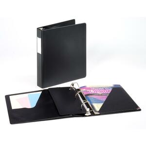 Cardinal Slant-D Ring Binder With Label Holder - Letter - 8.5" x 11" - 1.5" Capacity - 1 Each - Black