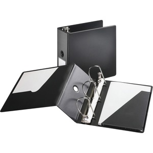 Cardinal Slant-D Ring Binder With Label Holder - Letter - 8.5" x 11" - 5" Capacity - 1 Each - Black