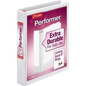 Cardinal ClearVue XtraValue Locking D-Ring Binder - Letter - 8.5" x 11" - 1" Capacity - 1 Each - White