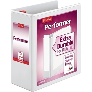 Cardinal ClearVue XtraValue Locking D-Ring Binder - Letter - 8.5" x 11" - 4" Capacity - 1 Each - White