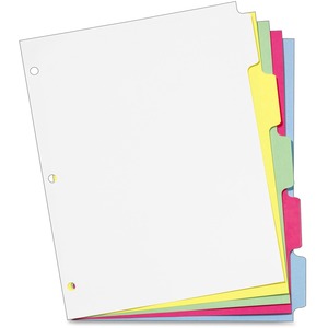 Cardinal Write 'N Erase Mylar Tab Divider - 5 x Tab Blank Laminating - 5 Tab(s)/Set - 8.5" x 11" - 5 / Set - Multicolor Tab