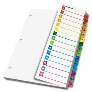 Cardinal OneStep More Numbered Index System - 15 x Divider - 15 x Tab Printed 1-15 - 8.5" x 11" - 1 Set - Multicolor Tab