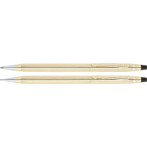 Cross Classic Century 10 Karat Gold-Filled Pen & Pencil Set - 0.5 mm Lead Size - Black Ink - Gold Barrel - 1 Set