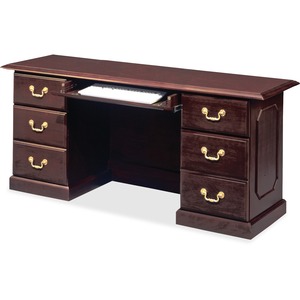 DMi Governor Computer Credenza - 66" Width x 20" Depth x 30" Height - Pressboard - Mahogany