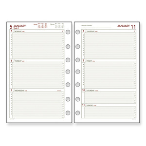 Day Runner Express 068-285Y Dated Planner Refill - Weekly - 8.5" x 11" - January till December - 8:00 AM to 5:00 PM - 1 Week Per 2 Page(s)