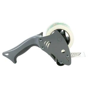 Duck Tape Shark Pro Duck Tape Dispenser - Holds Total 1 Tape(s) - 3" Core - Refillable - Soft Grip, Retractable Blade, Anti-reverse Mechanism, Adjustable Tension Mechanism - Rubber Roller, Rubber Handle - Gray