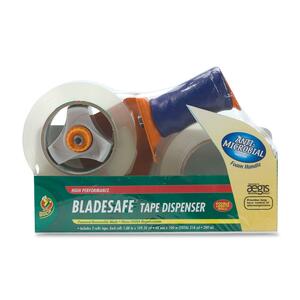 Duck Bladesafe Sealing Tape with Tape Gun Dispenser - 1.88" Width x 110yd Length - 3" Core - Acrylic - Non-yellowing - Dispenser Included - 1 Pack - Clear