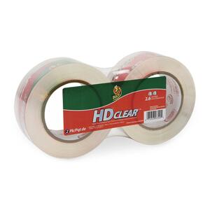 Duck HD Clear Double Length Sealing Tape - 1.88" Width x 110yd Length - 3" Core - Acrylic - Non-yellowing - 2 / Pack - Clear