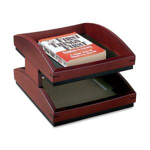 Rolodex Executive Woodline II Double Tier Tray - 2 Tier(s) - Wood - Mahogany