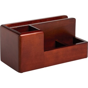 Rolodex Wood Tones Desktop Organizer - 4 Compartment(s) - Wood - Mahogany