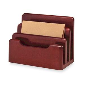 Rolodex Wood Tones Mini Sorter - 3 Compartment(s) - Wood - Mahogany
