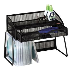 Rolodex Expressions Mesh Off-Desk Shelf - 8.62" x 12.12" x 5.5" - Steel - Black