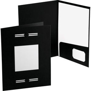 Oxford LaserView Imperial Business Pocket Folder - 8.5" x 11" - Letter - 10 / Pack - Black