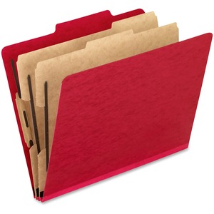 Pendaflex PressGuard Classification Folder - Letter - 8.5" x 11" - 2/5 Tab Cut - 2 Divider - 2" Expansion - 2 Fastener - 2" Capacity - 10 / Box - 20pt. - Scarlet